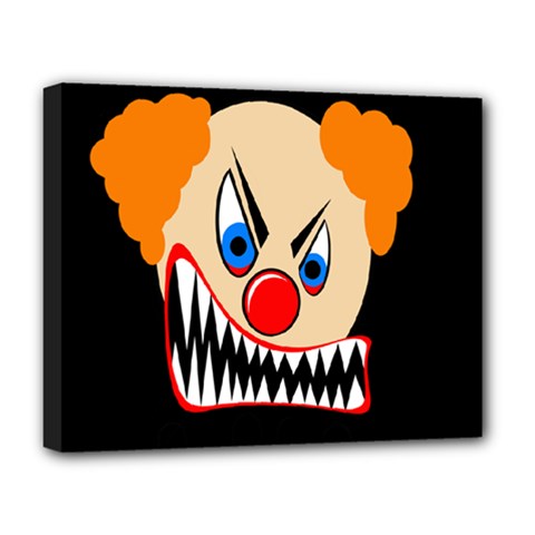 Evil Clown Deluxe Canvas 20  X 16   by Valentinaart