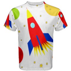 Transparent Spaceship Men s Cotton Tee by Valentinaart