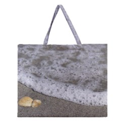 Seashells In The Waves Zipper Large Tote Bag by PhotoThisxyz
