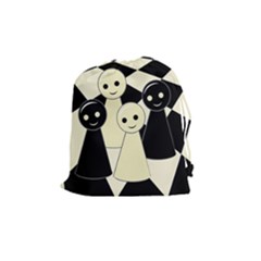 Chess Pieces Drawstring Pouches (medium)  by Valentinaart