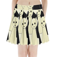 Chess Pieces Pleated Mini Mesh Skirt by Valentinaart