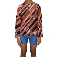 Orange Pattern Kid s Long Sleeve Swimwear by Valentinaart
