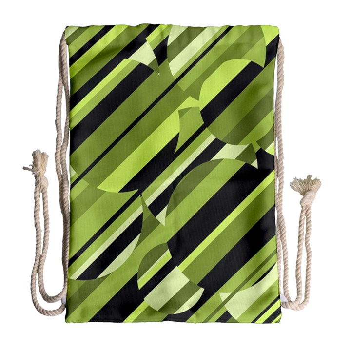 Green pattern Drawstring Bag (Large)