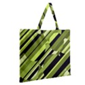 Green pattern Zipper Large Tote Bag View2