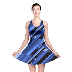 Blue Pattern Reversible Skater Dress by Valentinaart