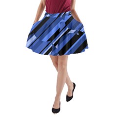 Blue Pattern A-line Pocket Skirt by Valentinaart