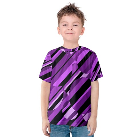 Purple Pattern Kid s Cotton Tee by Valentinaart