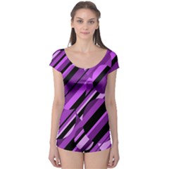 Purple Pattern Boyleg Leotard  by Valentinaart