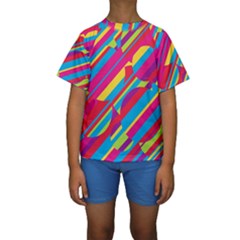 Colorful summer pattern Kid s Short Sleeve Swimwear