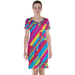 Colorful summer pattern Short Sleeve Nightdress