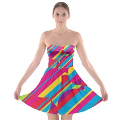 Colorful summer pattern Strapless Dresses