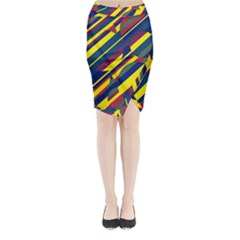 Colorful Pattern Midi Wrap Pencil Skirt by Valentinaart