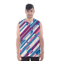 Blue And Pink Pattern Men s Basketball Tank Top by Valentinaart