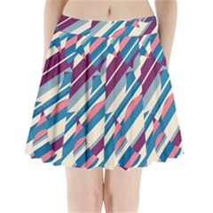 Blue And Pink Pattern Pleated Mini Mesh Skirt by Valentinaart