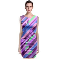 Pink, Purple And Green Pattern Classic Sleeveless Midi Dress by Valentinaart