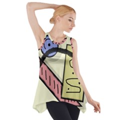 Decorative abstraction Side Drop Tank Tunic