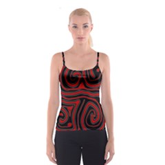 Red And Black Abstraction Spaghetti Strap Top by Valentinaart