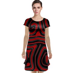 Red And Black Abstraction Cap Sleeve Nightdress by Valentinaart