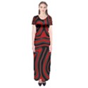 Red and black abstraction Short Sleeve Maxi Dress View1