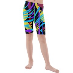 Colorful Abstract Art Kid s Mid Length Swim Shorts by Valentinaart