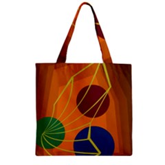 Orange Abstraction Zipper Grocery Tote Bag by Valentinaart