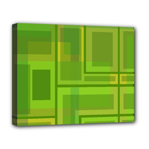 Green Pattern Deluxe Canvas 20  X 16   by Valentinaart