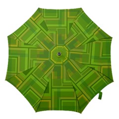 Green Pattern Hook Handle Umbrellas (medium) by Valentinaart
