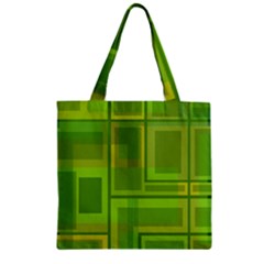 Green Pattern Zipper Grocery Tote Bag by Valentinaart