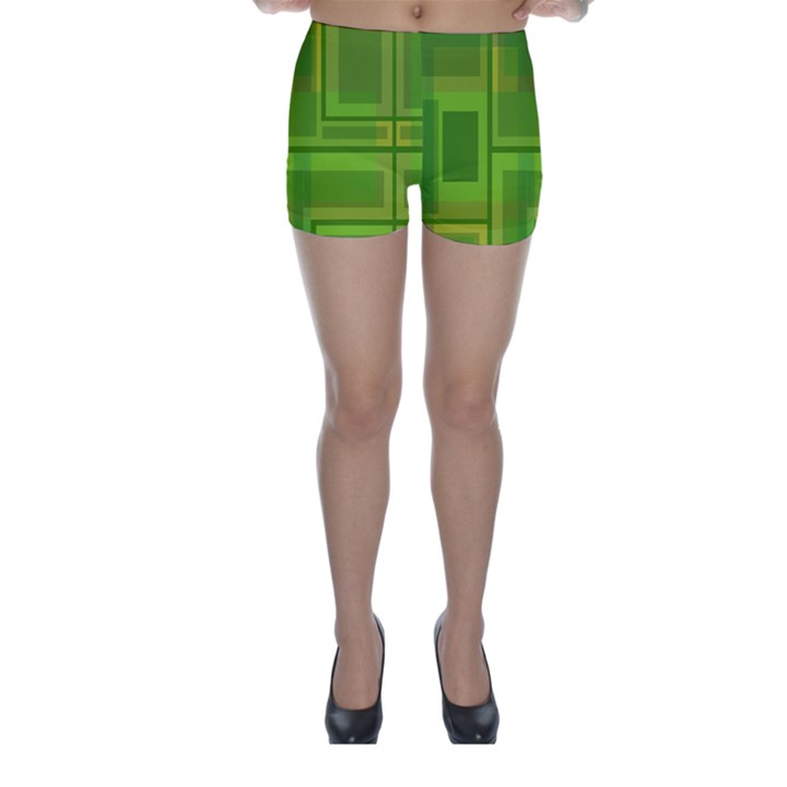 Green pattern Skinny Shorts