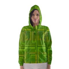 Green Pattern Hooded Wind Breaker (women) by Valentinaart