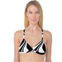 Black and white pattern Reversible Tri Bikini Top View1
