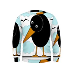 Black Raven Kids  Sweatshirt by Valentinaart