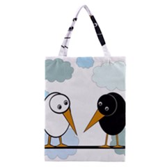 Black and white birds Classic Tote Bag