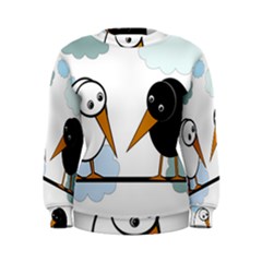 Black and white birds Women s Sweatshirt