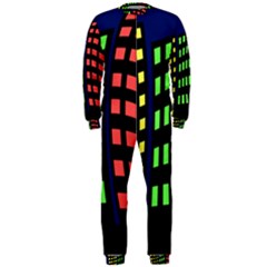 Colorful Abstract City Landscape Onepiece Jumpsuit (men)  by Valentinaart