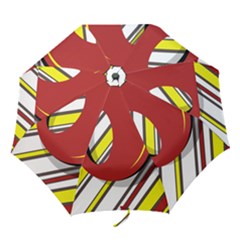 Red And Yellow Design Folding Umbrellas by Valentinaart