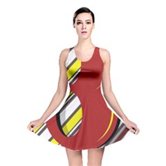 Red And Yellow Design Reversible Skater Dress by Valentinaart