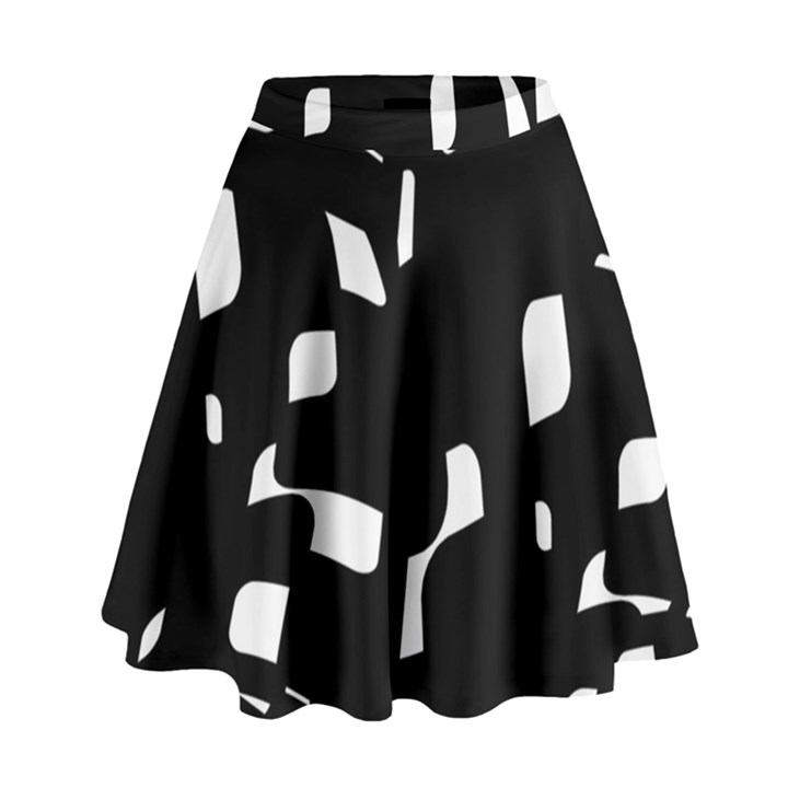 Black and white pattern High Waist Skirt