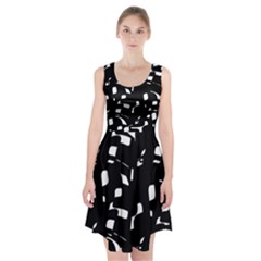 Black And White Pattern Racerback Midi Dress