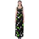 Green, black and white pattern Empire Waist Maxi Dress View1