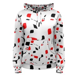 White, Red And Black Pattern Women s Pullover Hoodie by Valentinaart