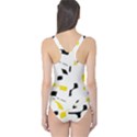 Yellow, black and white pattern One Piece Swimsuit View2