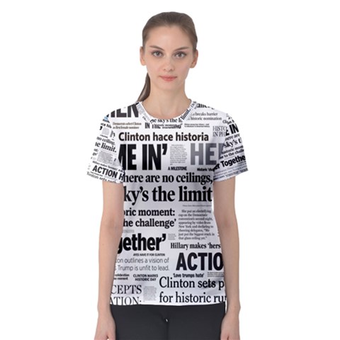 Hillary 2016 Historic Headlines Women s Sport Mesh Tee by blueamerica