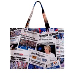 Hillary 2016 Historic Newspaper Collage Zipper Mini Tote Bag by blueamerica