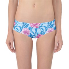 Blue & Pink Floral Classic Bikini Bottoms by TanyaDraws