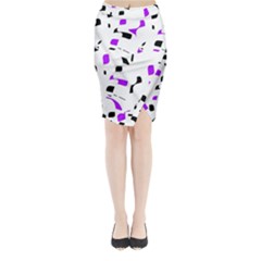 Purple, Black And White Pattern Midi Wrap Pencil Skirt by Valentinaart