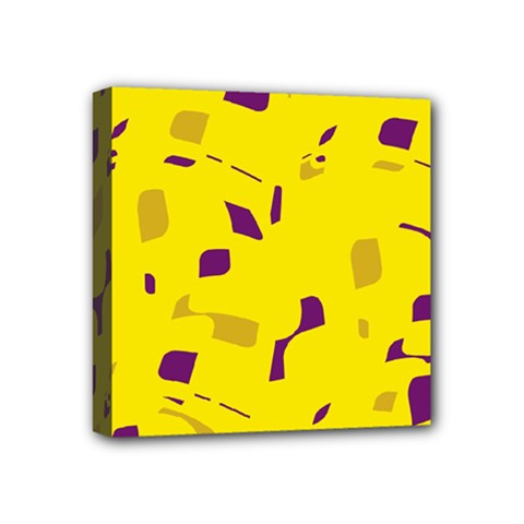 Yellow And Purple Pattern Mini Canvas 4  X 4  by Valentinaart