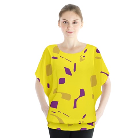 Yellow And Purple Pattern Blouse by Valentinaart