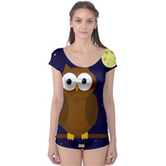 Cute Owl Boyleg Leotard  by Valentinaart