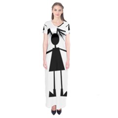 Teenage Girl Short Sleeve Maxi Dress by Valentinaart